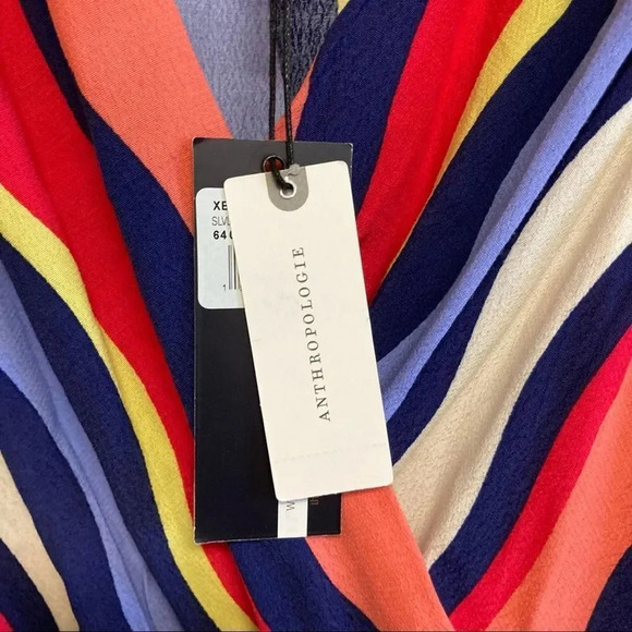 PLENTY BY TRACY REESE Daphne Wrap Dress Striped Maxi Colorful Large - Picture 6 of 10